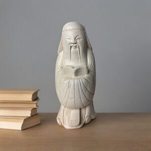 Austin Prod. Inc 1975‎ Confucius Statue  Sculpture Hardstone Chinese Carving 7"